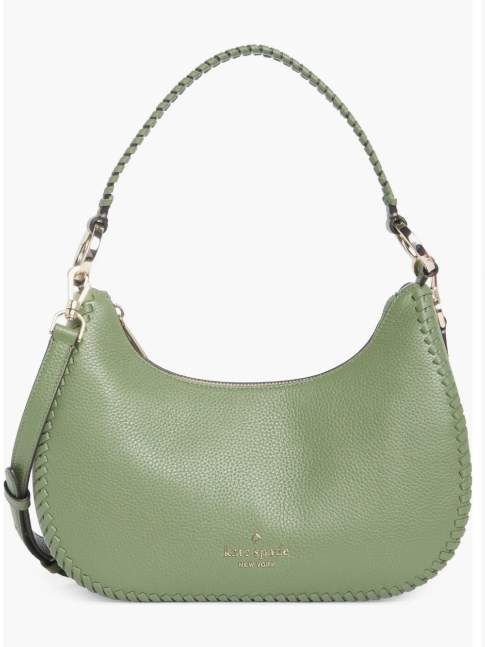 Kate Spade Leila whipstitch leather shoulder bag in Cedar NWT